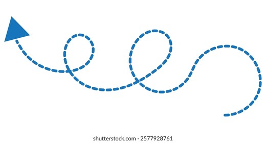 Curved dotted arrow. Zigzag arrow stripes design with dotted lines. Design EPS 10 