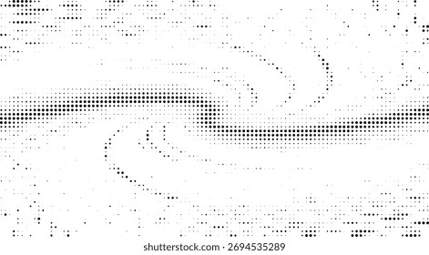 Design de meio-tom pontilhado curvo, padrão de onda de gradiente abstrato, textura preto e branco elegante, fundo moderno mínimo, malha de fluxo suave, composição de arte digital, superfície estética futurista