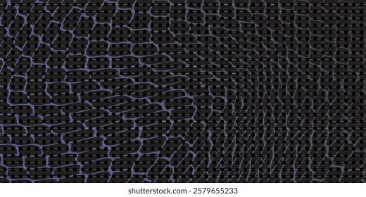 Curved dotted net pattern on black background. Seamless design for sports equipment or apparel such as soccer goals, volleyball nets, basketball hoops, hockey nets and athletic equipment.