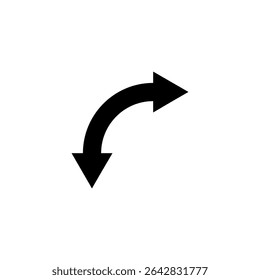 Curved double-ended semicircular arrow. Double ended and dual arrow with both ends. Vector illustration on a white background.