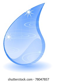 curved drop of water. vector