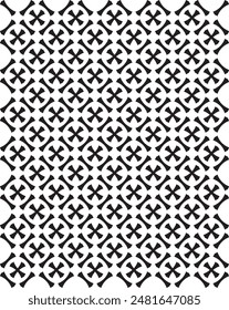 Borde curvo que cruza motivos en forma de X repetidos uniformemente para crear un moderno patrón de cuadrícula monocromo