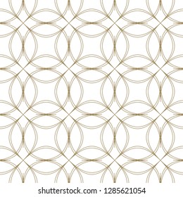 Curved elegant fine lines and scrolls forming abstract floral ornament. Vector seamless pattern for background, wallpaper, textile printing, packaging, wrapper, etc.