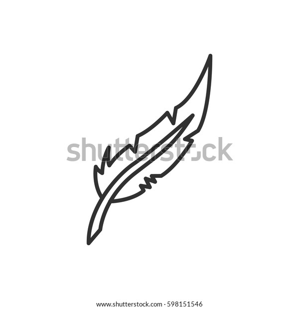 Download Curved Feather Stock Vector (Royalty Free) 598151546