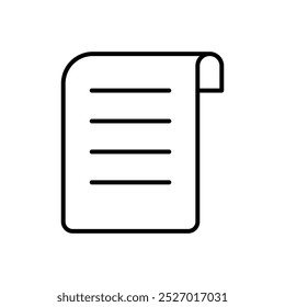 Curved file icon on transparent background