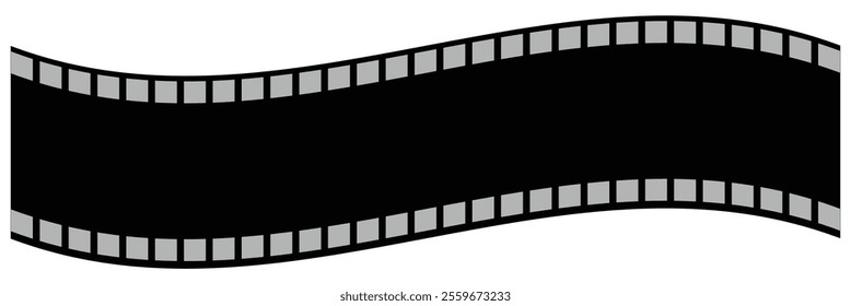 Curved film strip icon. Old retro cinema movie strip. vector illustration eps 10.