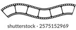 Curved film strip icon.Roll of retro film strip on isolated white background. Black film strip icon simple design. Cinema, movie and photography film strip template. vector illustration.