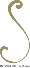 Swash floreado curvo com pontos finais de rolagem elegantes e traço caligráfico suave. Símbolo de elegância, decoração e sofisticação para papelaria de casamento e branding. Ilustração de vetor de desenhos animados.
