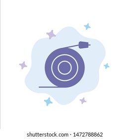 Curved, Flow, Pipe, Water Blue Icon on Abstract Cloud Background