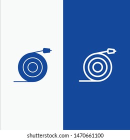 Curved, Flow, Pipe, Water Line and Glyph Solid icon Blue banner Line and Glyph Solid icon Blue banner. Vector Icon Template background