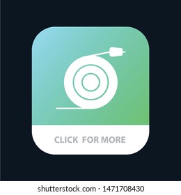 Curved, Flow, Pipe, Water Mobile App Button. Android and IOS Glyph Version