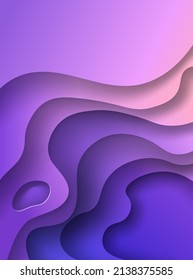 Curved flow shape background in paper cut style