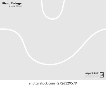 Curved flowing shape photo layout designed for horizontal 4:3 presentation