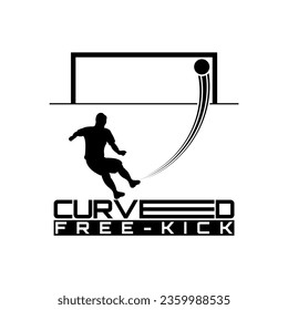 Curved free kick silhouette vector, suitable for stickers, wallpaper, backgrounds, t-shirts, etc.