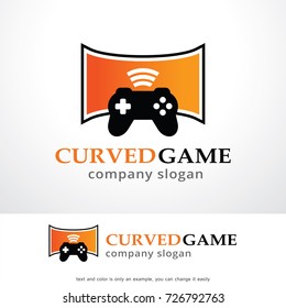 Curved Game Logo Template Design Vector, Emblem, Design Concept, Creative Symbol, Icon