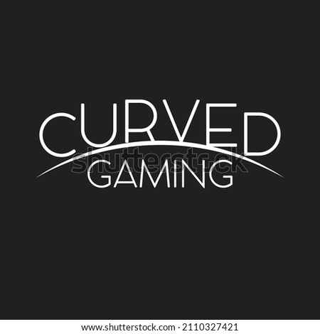 Curved gaming icon on black background