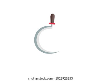 Curved Gardening Tool - Cartoon Vector Image