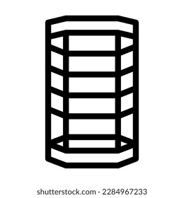 Curved Glass Display Cases Vector Line Icon Design