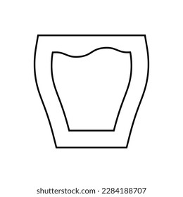 Curved Glass Monochrome Isolated Sign. Perfect for using in banners, fliers, business cards, stores, shops