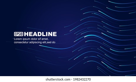 Curved glowing lines extend forward on the Internet tech vector background