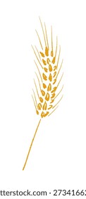 Vector de oreja de cebada dorada curvada