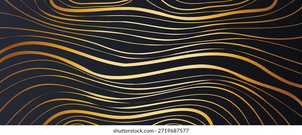Curved golden contours create a stylish organic wood texture on a dark background. Ideal for fashion graphics, cards, logos, and premium digital designs.