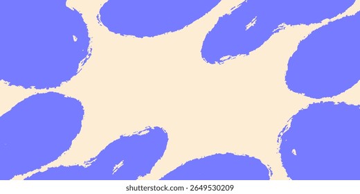 Curved grainy purple brush stroke with spray texture. Swirl or squiggle shaped bold brush stroke, thick wavy lines with rough grunge texture. Retro grainy background with scattered tiny dots and lines