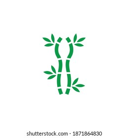 curved green bamboo tree logo