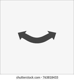 Curved grey arrow vector icons on trendy light grau background.