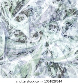 Curved grey elements. Light seamless texture. Abstract vector background for web page, banners backdrop, fabric, home decor, wrapping