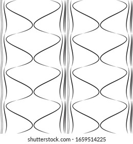 Curved grid pattern, linear, seamless vector background.