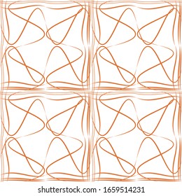 Curved grid pattern, linear, seamless vector background.