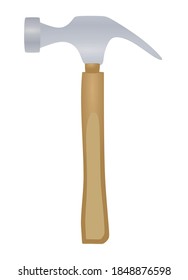 Curved hammer tool, vector illustration