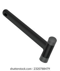 Curved hammer tool, vector illustration