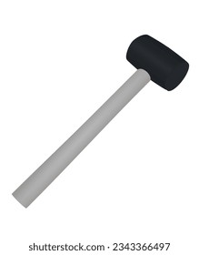 Curved hammer tool, vector illustration