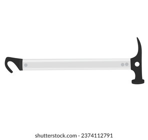 Curved hammer tool, vector illustration