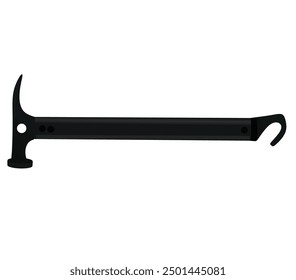 Curved hammer tool, vector illustration