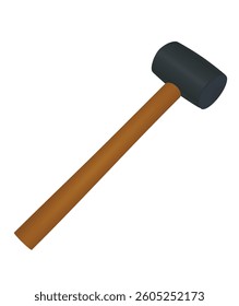 Curved hammer tool, vector illustration
