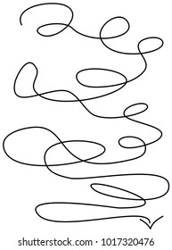 Curved, hand drawn marker abstract scribble direction arrow vector