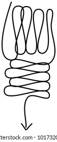 Curved, hand drawn marker abstract scribble direction arrow vector