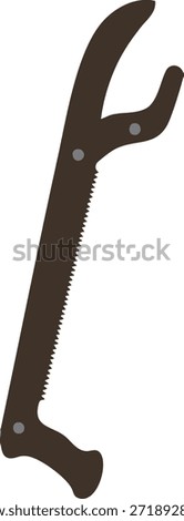 A curved handled strap wrench used for gripping round objects and filters.