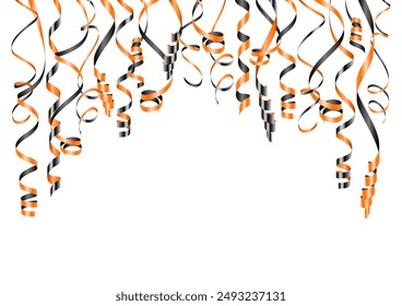 Curved hanging streamers halloween black and orange