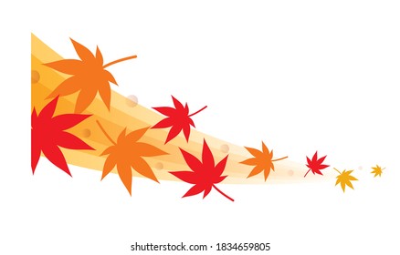 Curved illustration of autumn leaves