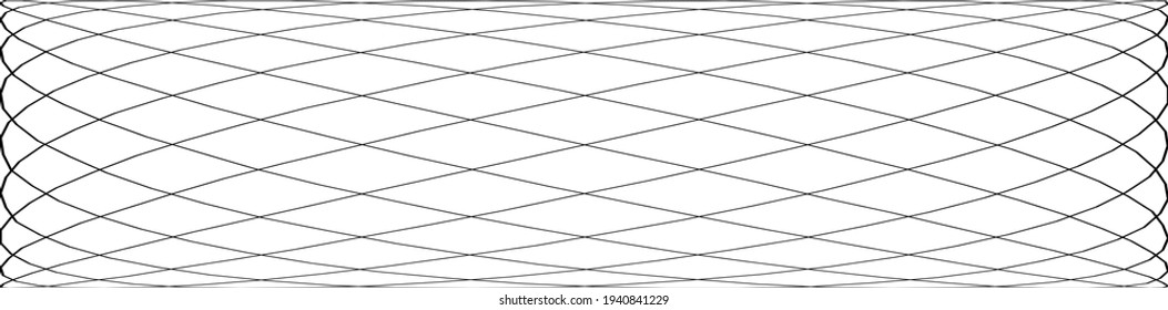 Curved and intersecting lines abstract geometric grid, mesh rectangle pattern, background