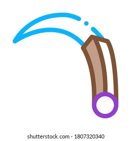 Vector de iconos de Cuchillo curvo. Signo de Cuchillo curvo de contorno. Ilustración de símbolo de contorno aislado de color