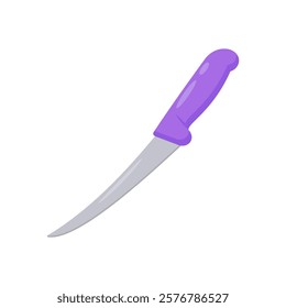 Curved Knife, Kitchen Vector Illustration Isolated