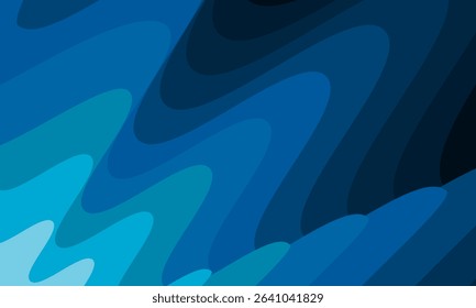 curved layered abstract blue background vector illustration