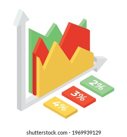 Curved layers on a graph showing an idea of streamgraph 