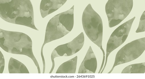 Curved leaves form an undulating ornament. Vegetable and soft.
