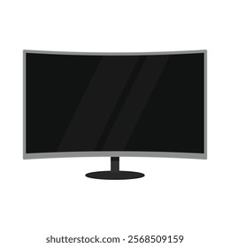 Curved LED monitor flat vector design isolated on a white background